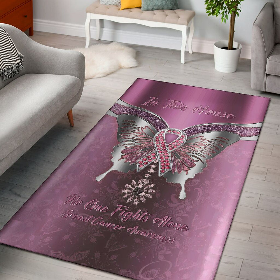 Dans cette maison, personne ne lutte seul contre le cancer du sein - Tapis de sensibilisation 0622
