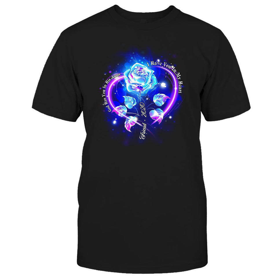 Dieu te tient dans ses bras, je te porte dans mon cœur - T-shirt et sweat à capuche personnalisés en hommage