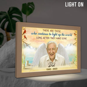 Illuminez le monde - Cadeau commémoratif en cas de décès - Cadre photo lumineux personnalisé