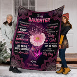 To My Daughter Breast Cancer Awareness Blanket 0622