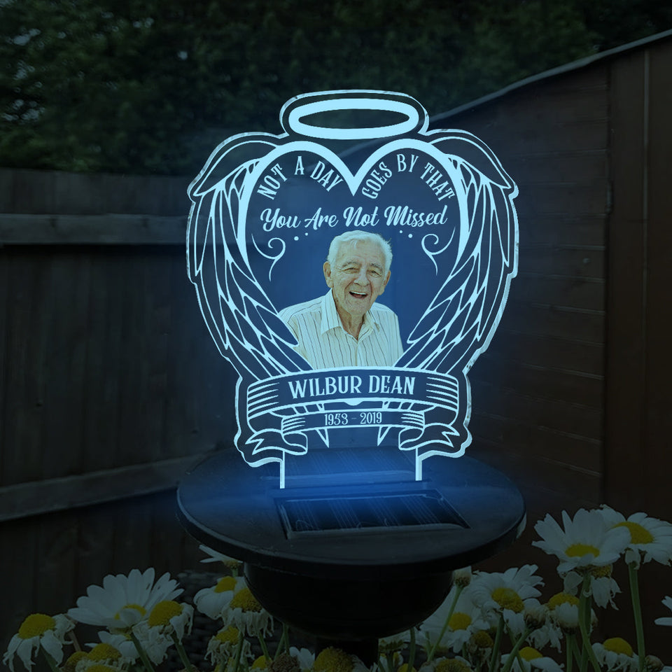 Pas un jour ne passe sans que tu ne nous manques - Cadeau commémoratif en cas de décès - Lampe solaire de jardin personnalisée