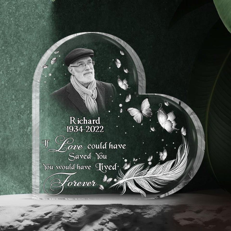 Si l'amour avait pu te sauver - Plaque commémorative personnalisée en acrylique de forme personnalisée