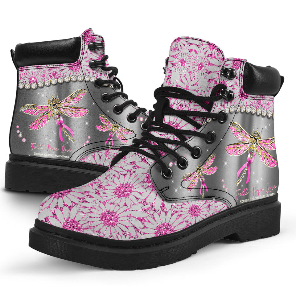 Foi, Espoir, Amour, Sensibilisation au cancer du sein, Bottes toutes saisons 0622 