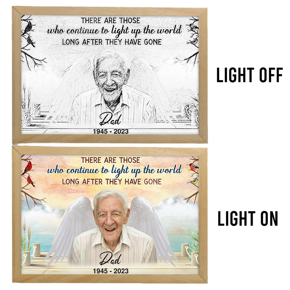 Illuminez le monde - Cadeau commémoratif en cas de décès - Cadre photo lumineux personnalisé