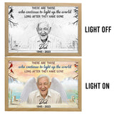 Illuminez le monde - Cadeau commémoratif en cas de décès - Cadre photo lumineux personnalisé