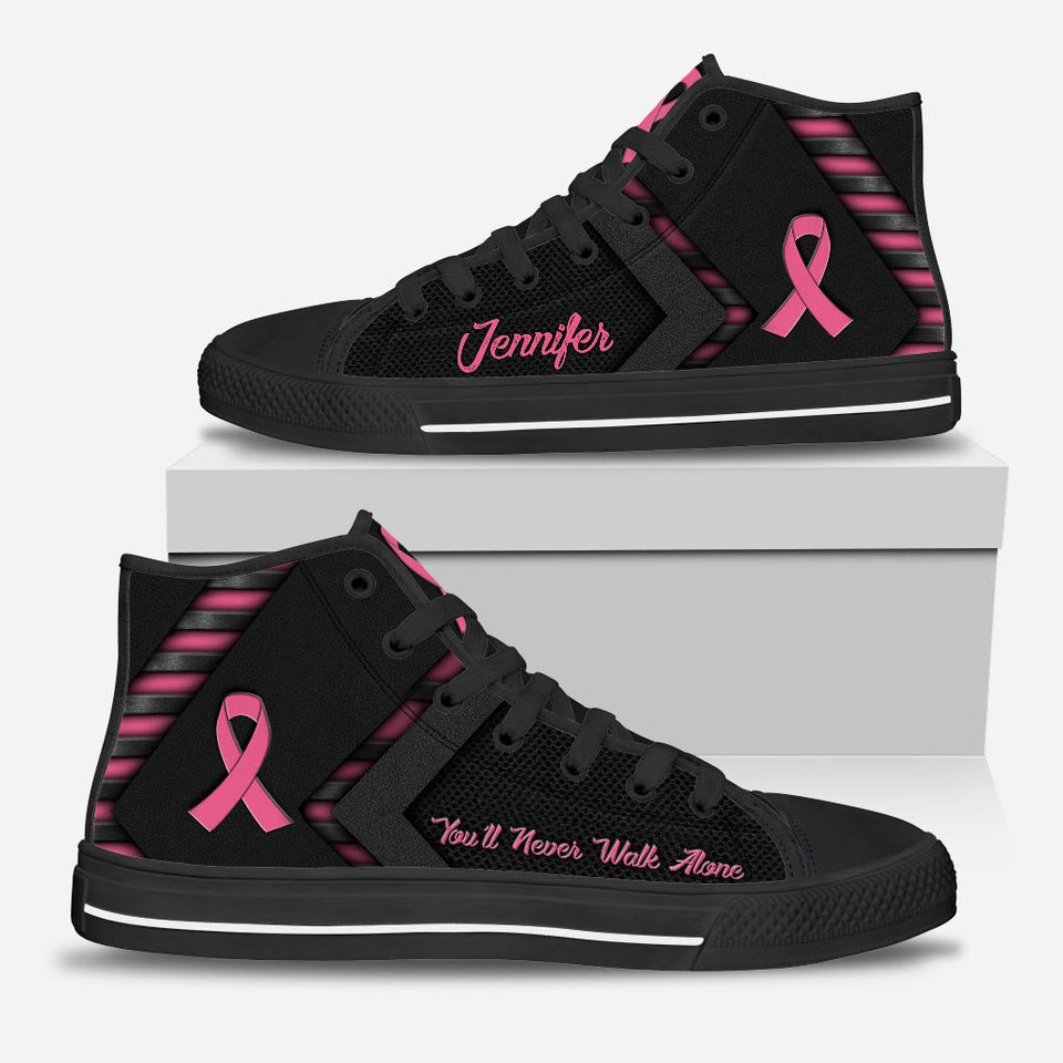Vous ne marcherez jamais seul(e) - Chaussures montantes personnalisées pour la sensibilisation au cancer du sein