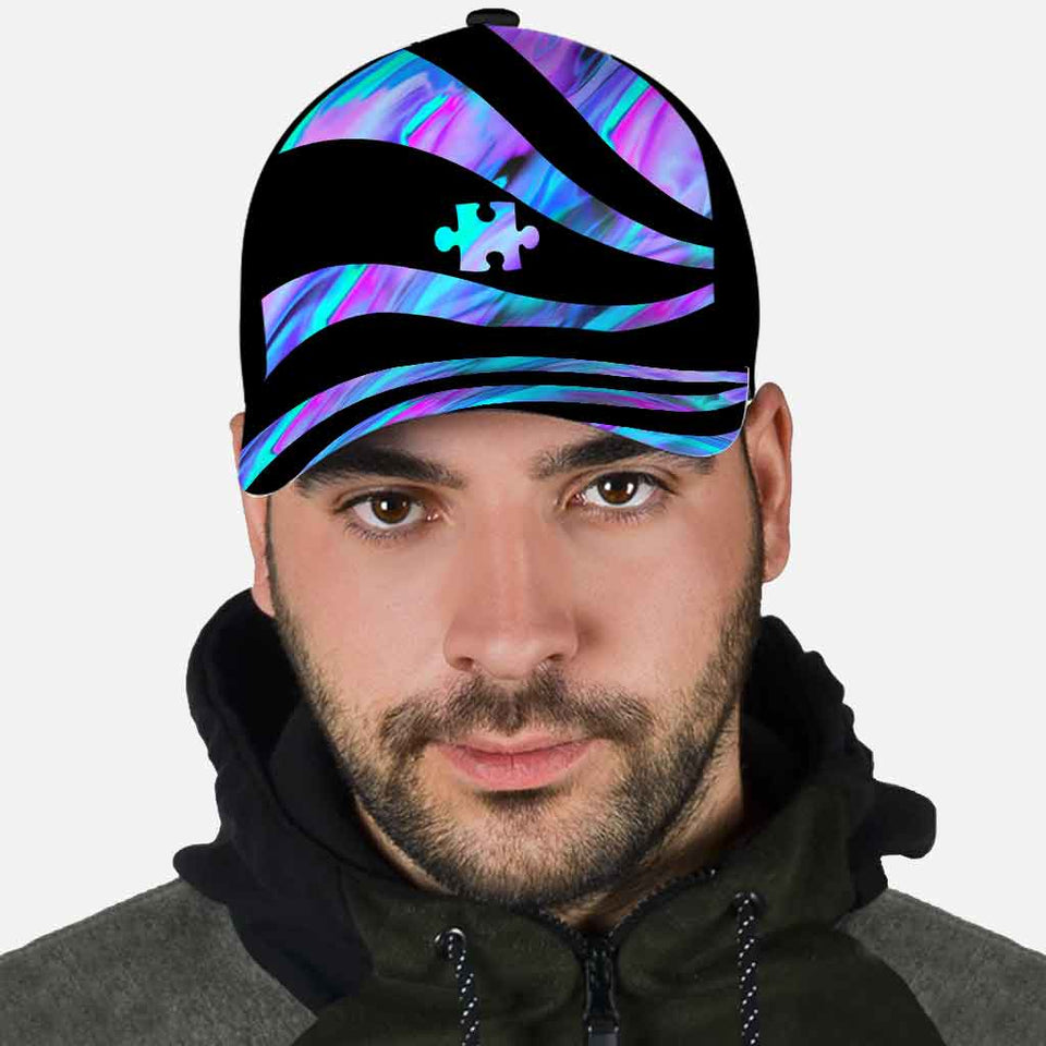 Casquette de sensibilisation à l'autisme avec imprimé et trous d'aération