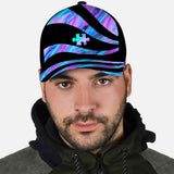 Casquette de sensibilisation à l'autisme avec imprimé et trous d'aération