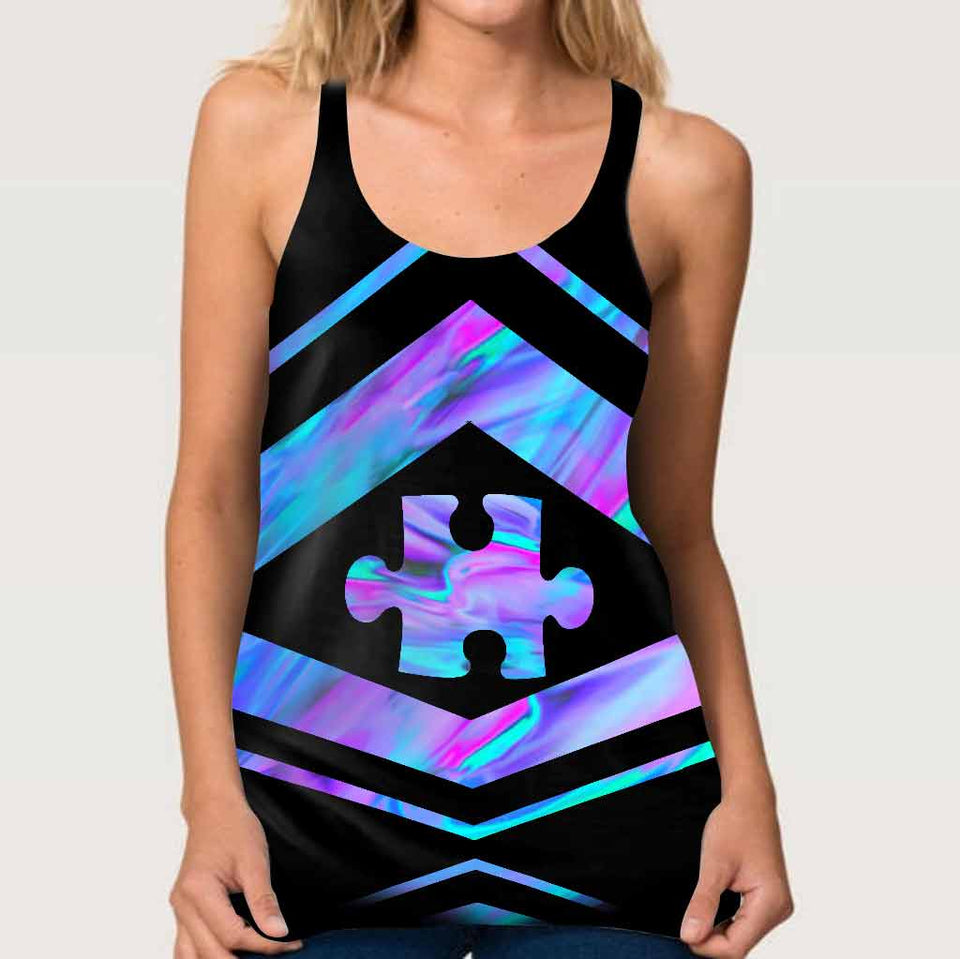 Accepter Comprendre Aimer - Débardeur croix pour la sensibilisation à l'autisme