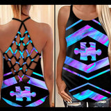 Accepter Comprendre Aimer - Débardeur croix pour la sensibilisation à l'autisme