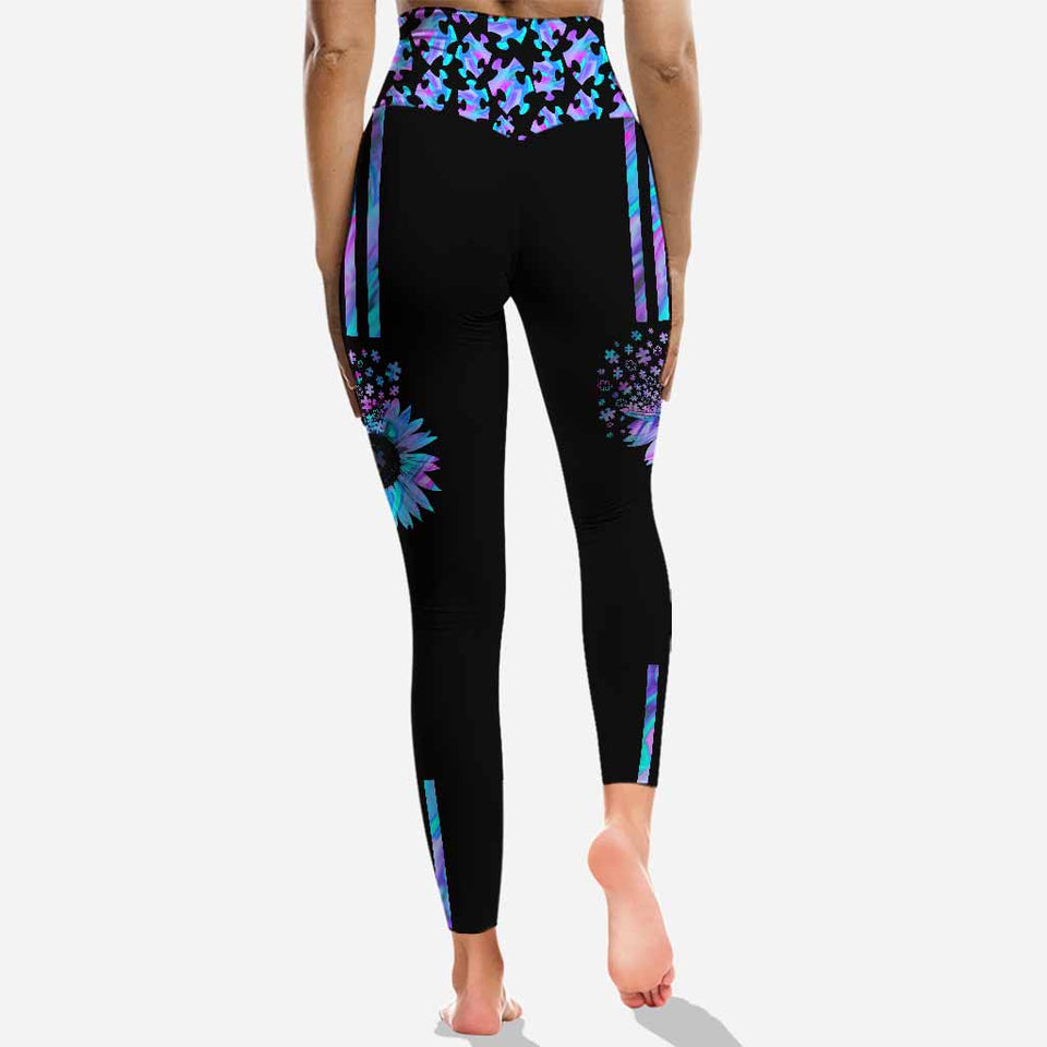 Accepter, comprendre, aimer - Leggings et débardeur ajouré pour la sensibilisation à l'autisme