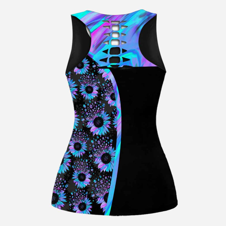 Accepter, comprendre, aimer - Leggings et débardeur ajouré pour la sensibilisation à l'autisme