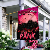 En octobre, nous portons du rose pour Halloween - Drapeau de sensibilisation au cancer du sein 0822
