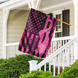 Drapeau américain au ruban rose - Drapeau de sensibilisation au cancer du sein 0822