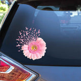 Autocollant Rose Marguerite - Sensibilisation au cancer du sein (intégral) 072021