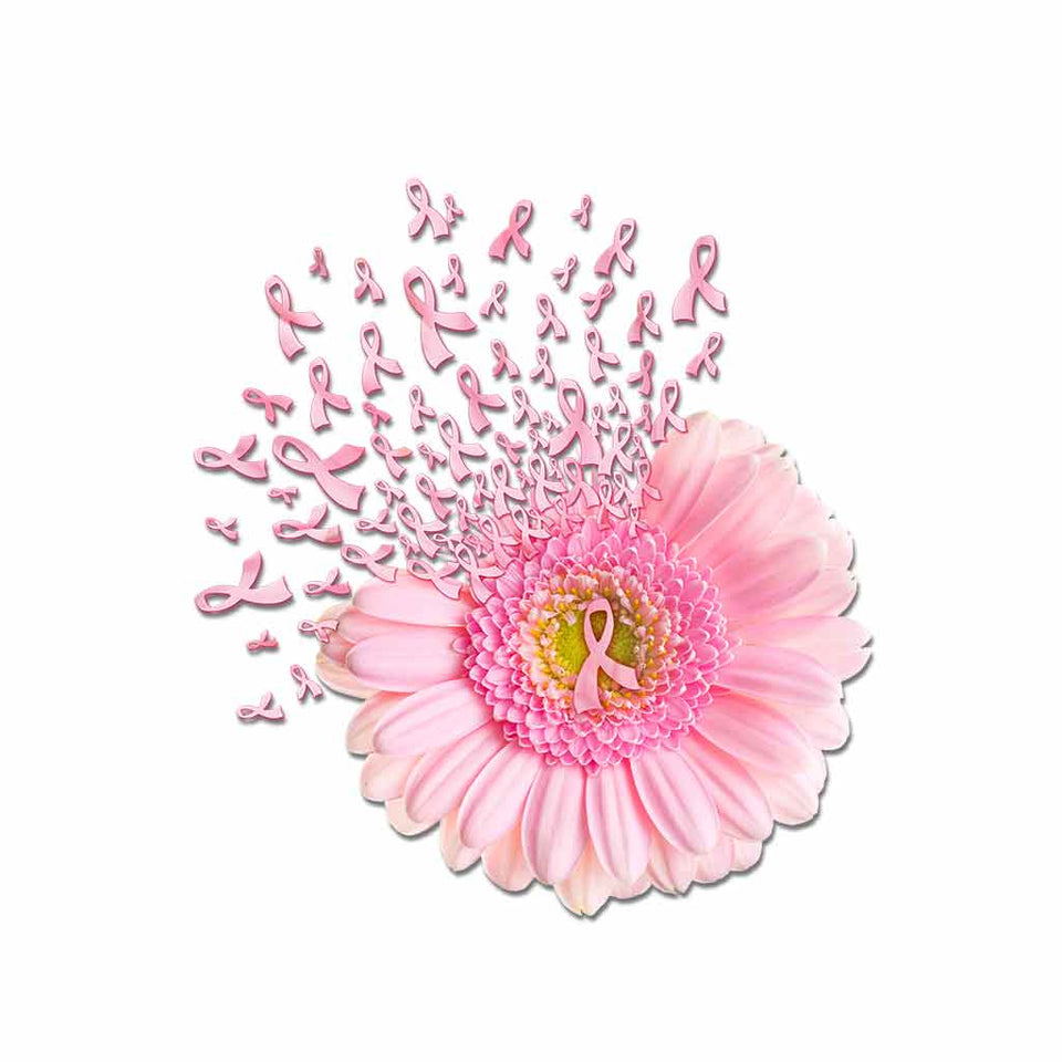 Autocollant Rose Marguerite - Sensibilisation au cancer du sein (intégral) 072021