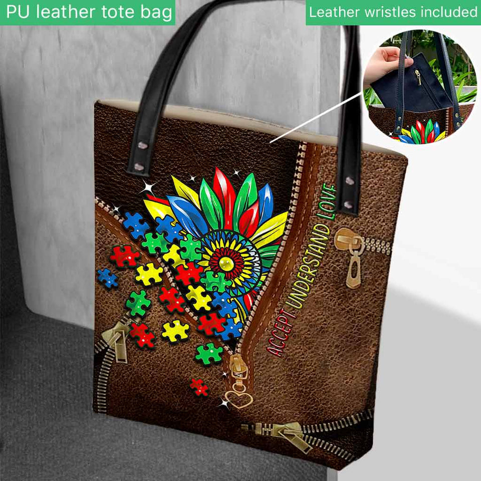 Accept Understand Love - Autism Awareness Tote Bag 062021