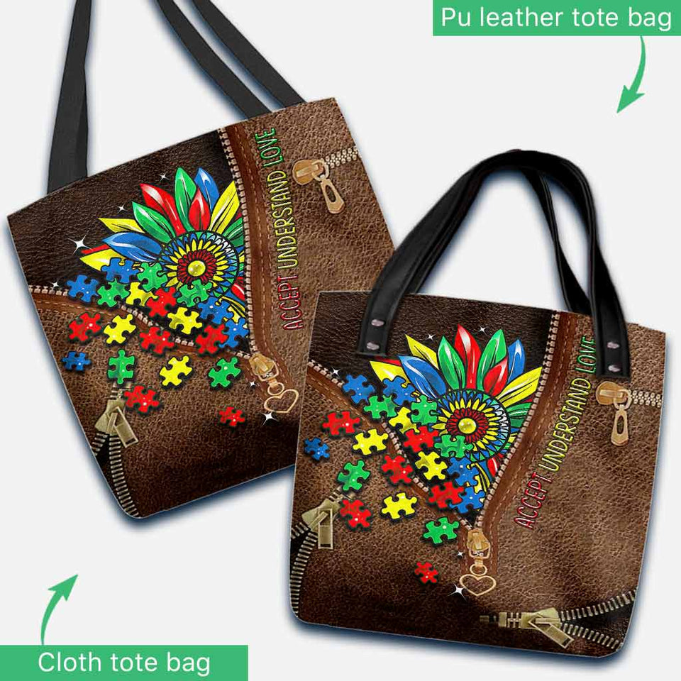 Accept Understand Love - Autism Awareness Tote Bag 062021