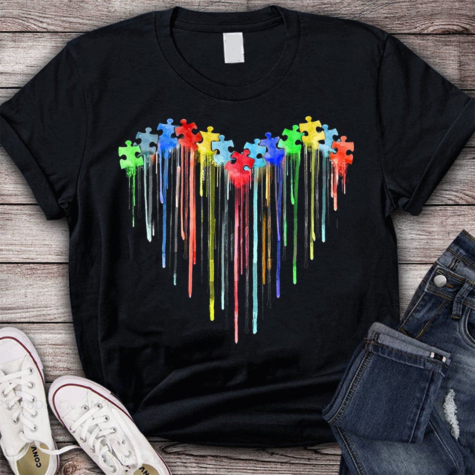 Colorful Heart Autism Awareness T-shirt and Hoodie 0523