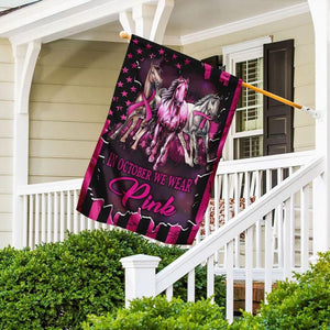 En octobre, nous portons du rose - Drapeau de la maison pour la sensibilisation au cancer du sein 0822