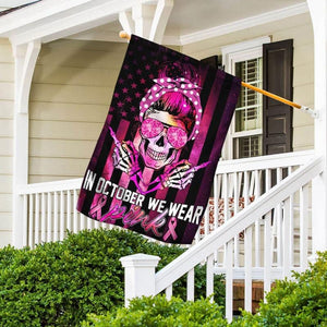 En octobre, nous portons du rose (drapeau de la maison pour la sensibilisation au cancer du sein) 0822