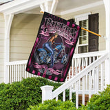 Motards contre le cancer du sein - Drapeau de la Maison de sensibilisation au cancer du sein 0822