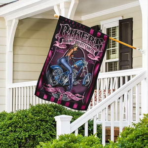 Motards contre le cancer du sein - Drapeau de la Maison de sensibilisation au cancer du sein 0822
