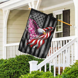 Drapeau américain à l'aigle et au ruban rose - Drapeau de sensibilisation au cancer du sein 0822