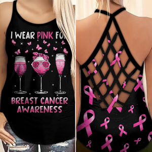 Je porte du rose pour boire - Débardeur croisé pour la sensibilisation au cancer du sein 0722