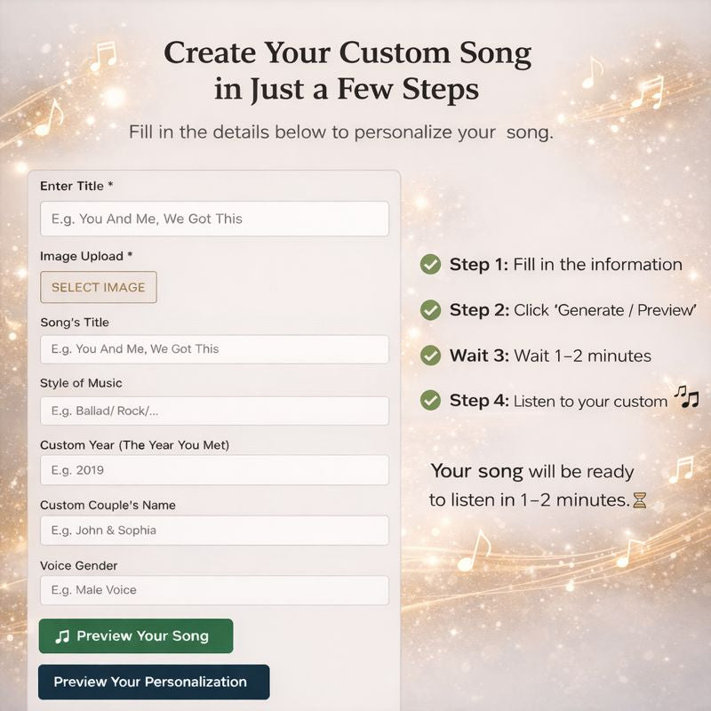 Créez une chanson avec votre amour - Ornement musical personnalisé pour couple