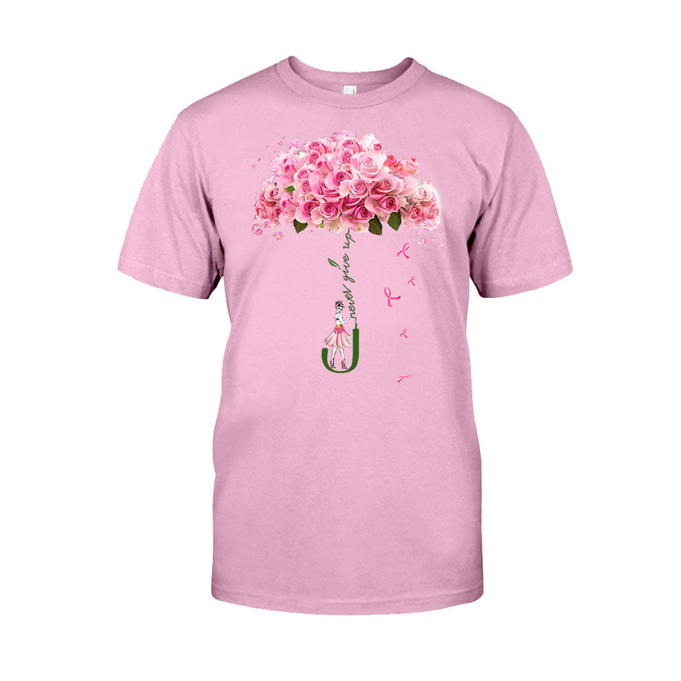 N'abandonnez jamais - T-shirt et sweat à capuche de sensibilisation au cancer du sein 072021