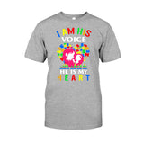 I Am His Voice He Is My Heart - Autism Awareness T-shirt and Hoodie 112021