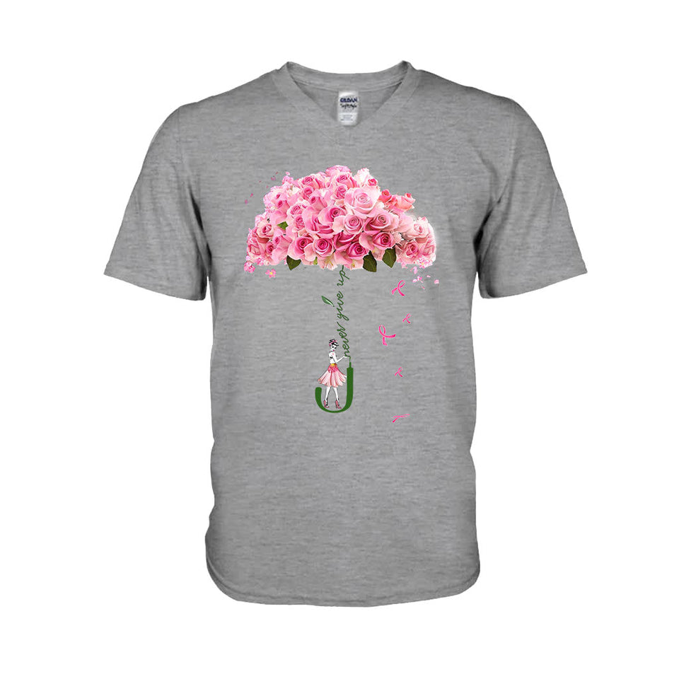 N'abandonnez jamais - T-shirt et sweat à capuche de sensibilisation au cancer du sein 072021