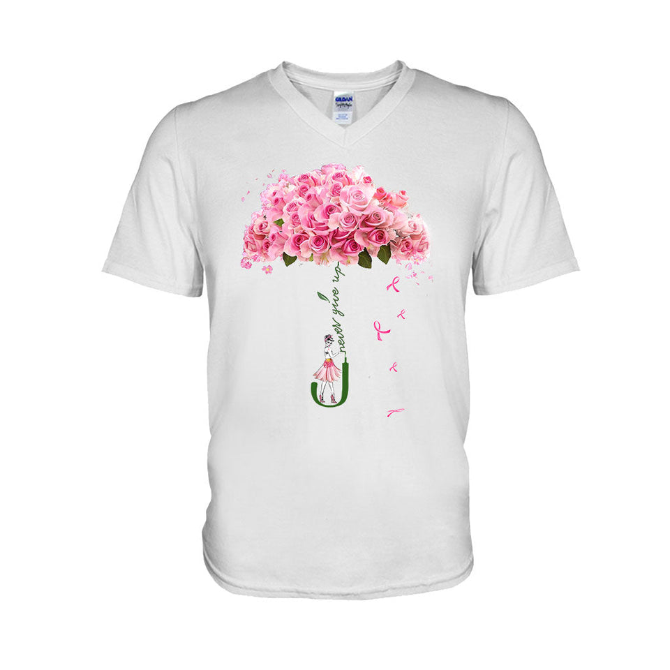 N'abandonnez jamais - T-shirt et sweat à capuche de sensibilisation au cancer du sein 072021
