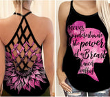 Breast Cancer Warrior - Breast Cancer Awareness Cross Tank Top 0722