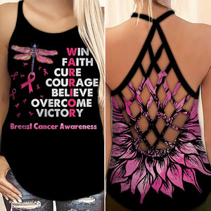 Débardeur croix Win Faith Cure - Sensibilisation au cancer du sein 0722