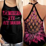 Débardeur croix « Zombies Ate My Boobs » – Sensibilisation au cancer du sein 0722