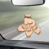 Bisous - Ornement de voiture personnalisé pour papa - Motif « Fist Bump »