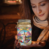 Ta lumière brillera toujours dans mon cœur - Lampe commémorative personnalisée en bocal Mason