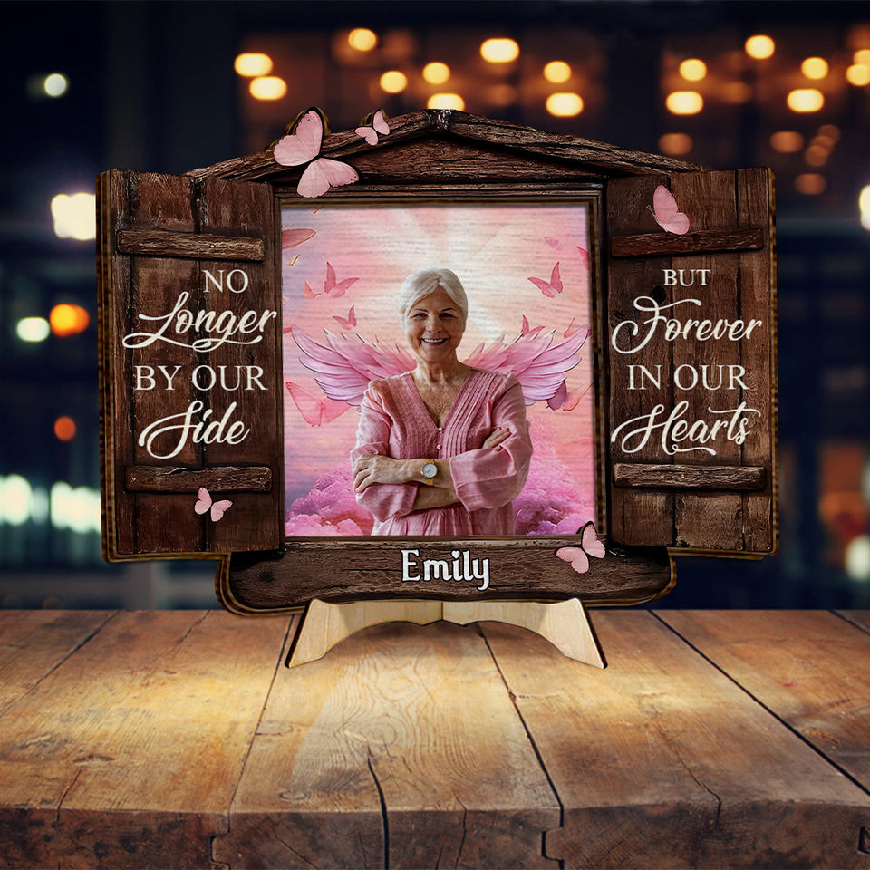 Jamais oublié·e - Plaque commémorative personnalisée en bois double couche