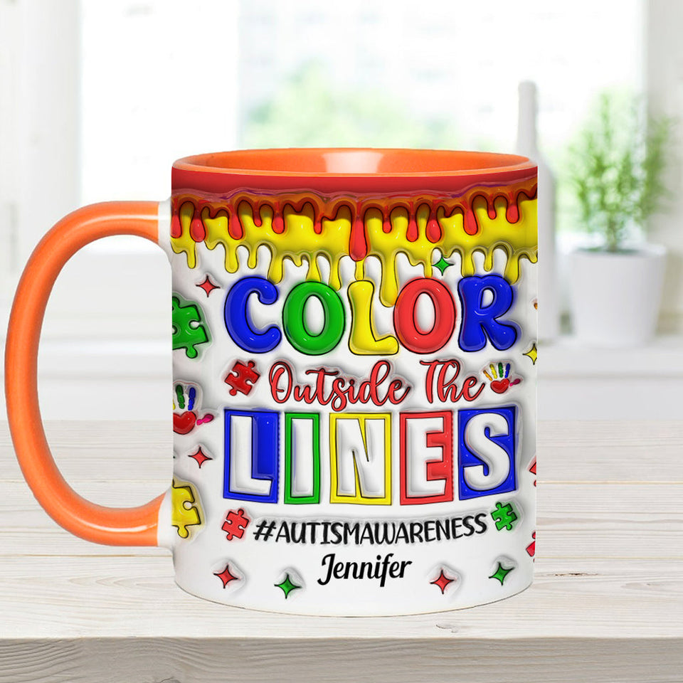 Autism Awareness - Personalized Autism Awareness Accent Mug