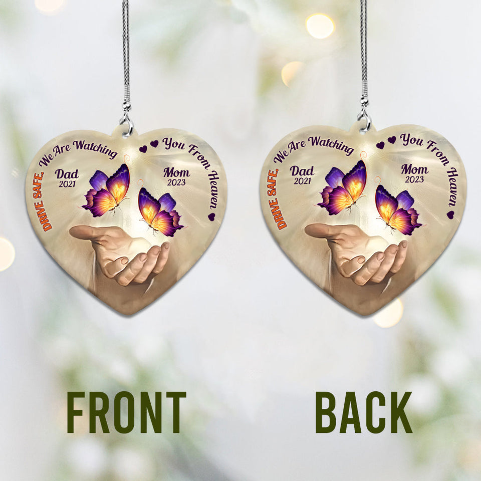 Conduisez prudemment, nous vous surveillons du ciel - Ornement de voiture commémoratif personnalisé