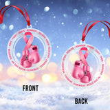 Hope Fight Brave - Breast Cancer Awareness Transparent Ornament
