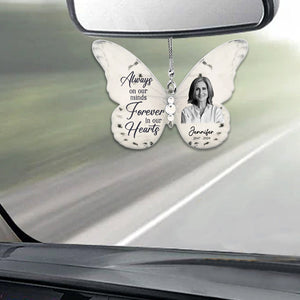 Je te garde dans mon cœur - Ornement de voiture commémoratif personnalisé