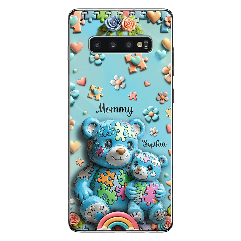 Coque de téléphone personnalisée Maman Ours pour la sensibilisation à l'autisme