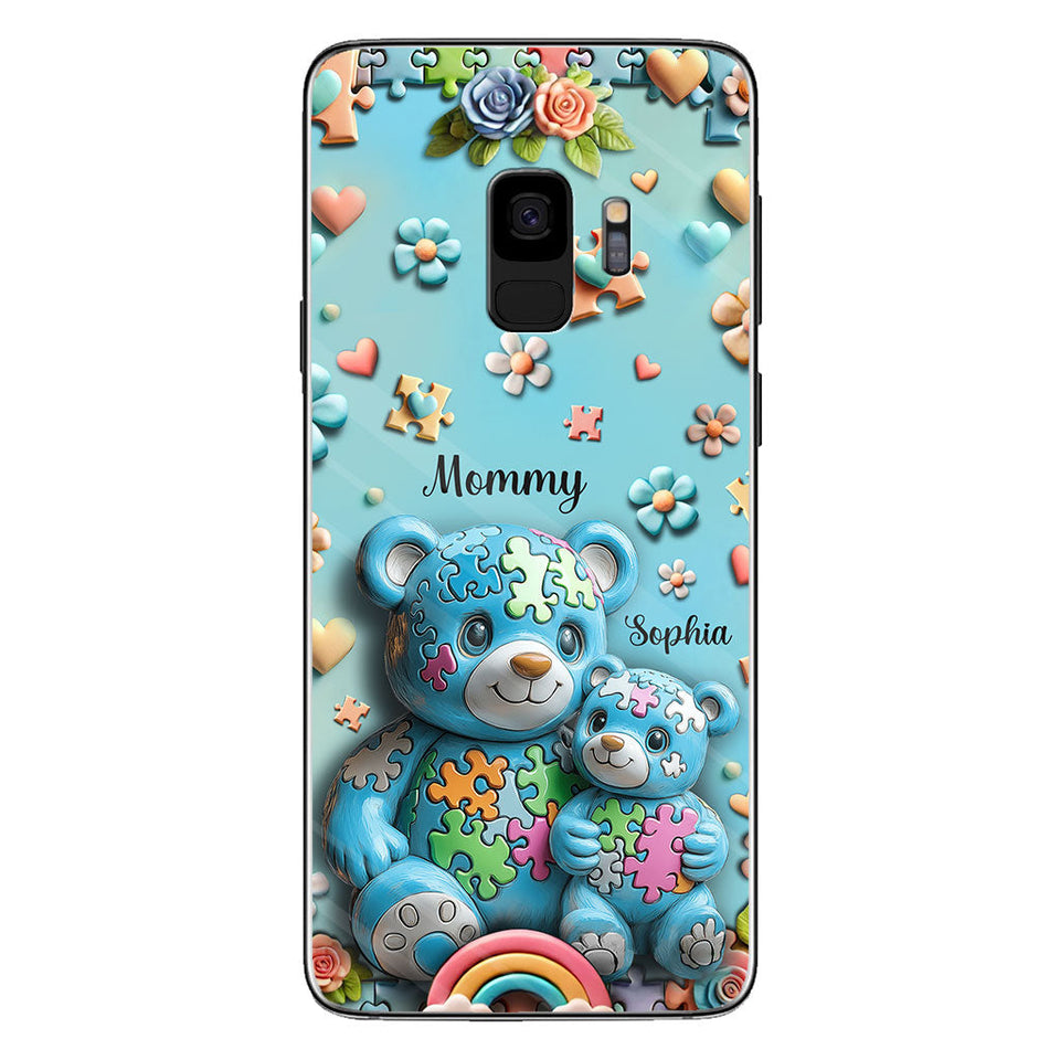 Coque de téléphone personnalisée Maman Ours pour la sensibilisation à l'autisme