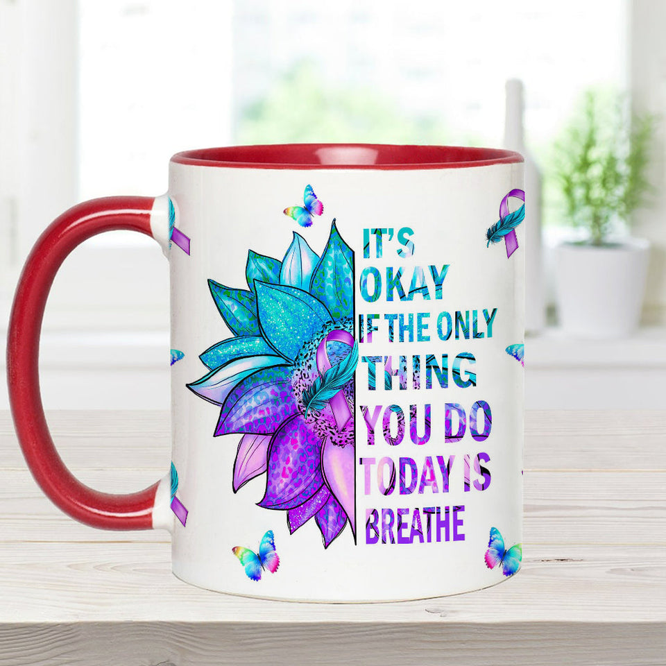 Mug de prévention du suicide : « Ce n’est pas grave si la seule chose que vous faites aujourd’hui est respirer ».