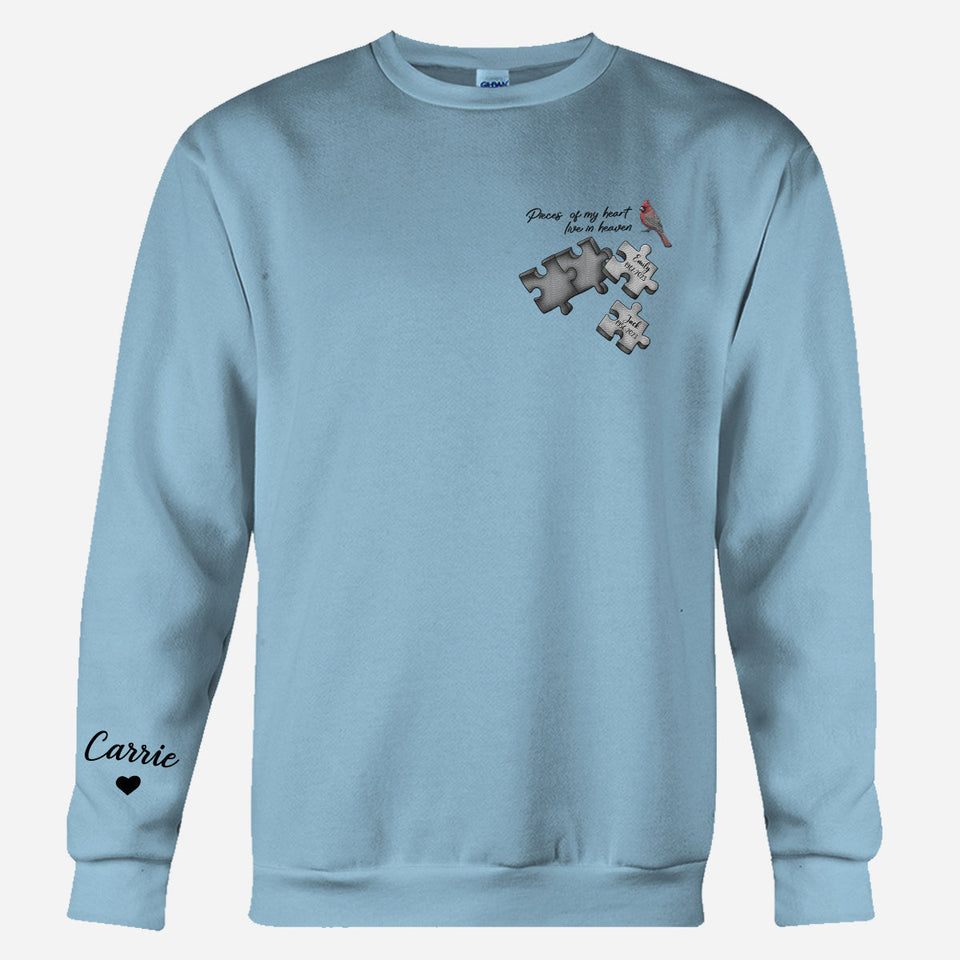 Memorial Butterfly Dragonfly Heaven Feather - Personalized Memorial Embroidered Sweater