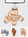 Bisous - Ornement de voiture personnalisé pour papa - Motif « Fist Bump »