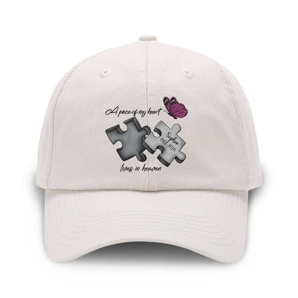 Casquette classique brodée personnalisée en hommage à un papillon libellule et à une plume céleste - Casquette commémorative brodée personnalisée